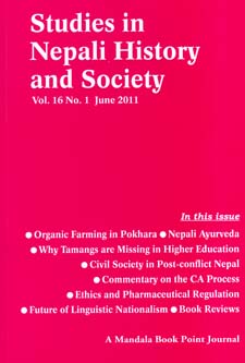 Studies in Nepali History and Society (SINHAS): Vol.16 No.1 June 2011 - Edt. Pratyoush Onta, Mark Liechty, Seira Tamang, Tatsuro Fujikura -  SINHAS Journal